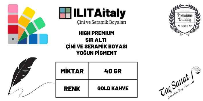 Gold Kahve – Sır Altı Çini ve Seramik Boyası