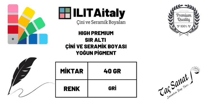 Gri – Sır Altı Çini ve Seramik Boyası